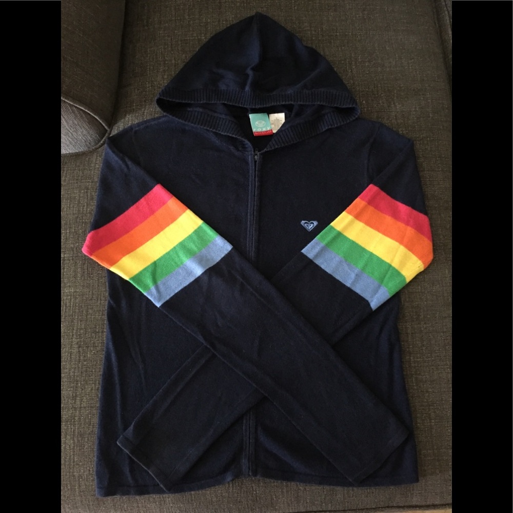 ROXY Rainbow striped Jacket Hoodie 🌈